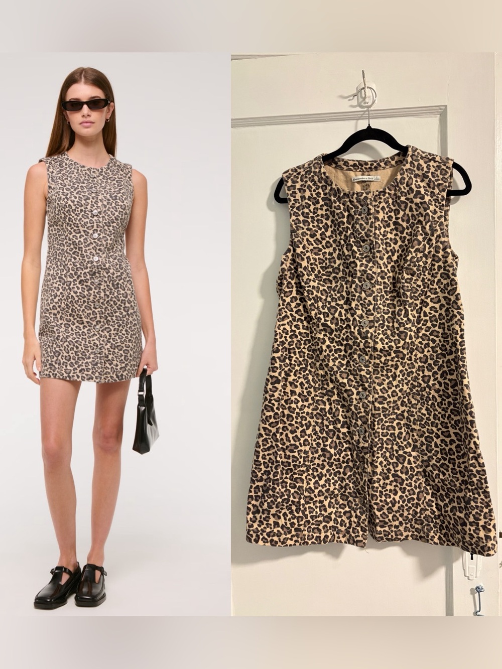 Abercrombie Mara High-Neck Vest Mini Dress Brown Black Size L